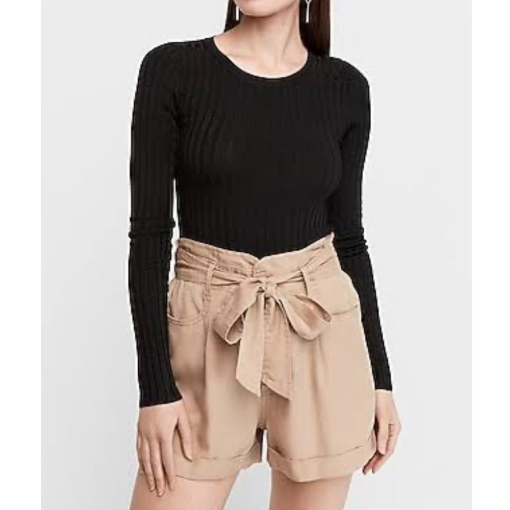 Express Super High Waisted Sash Tie Shorts